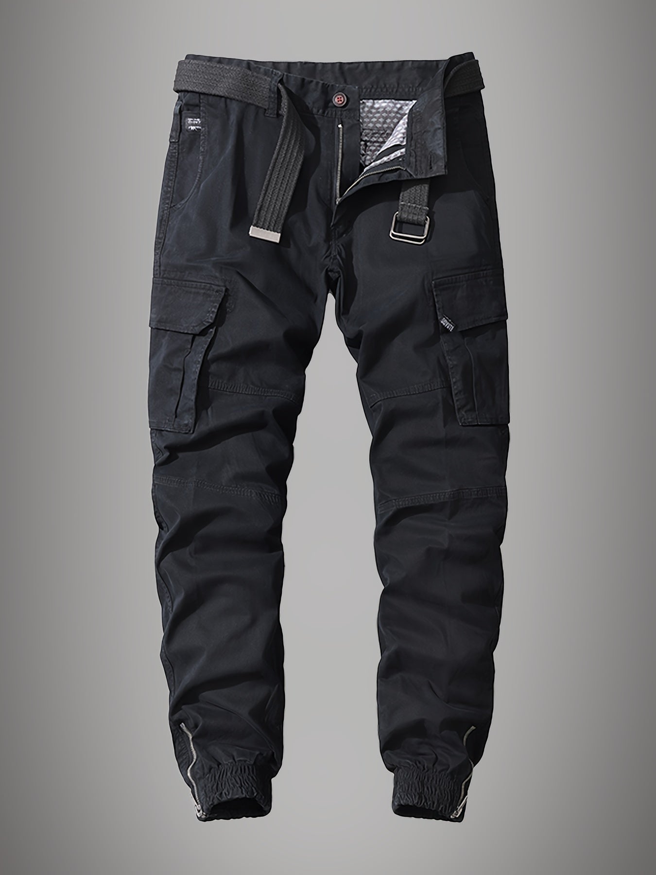 Black cuffed cargo shops trousers