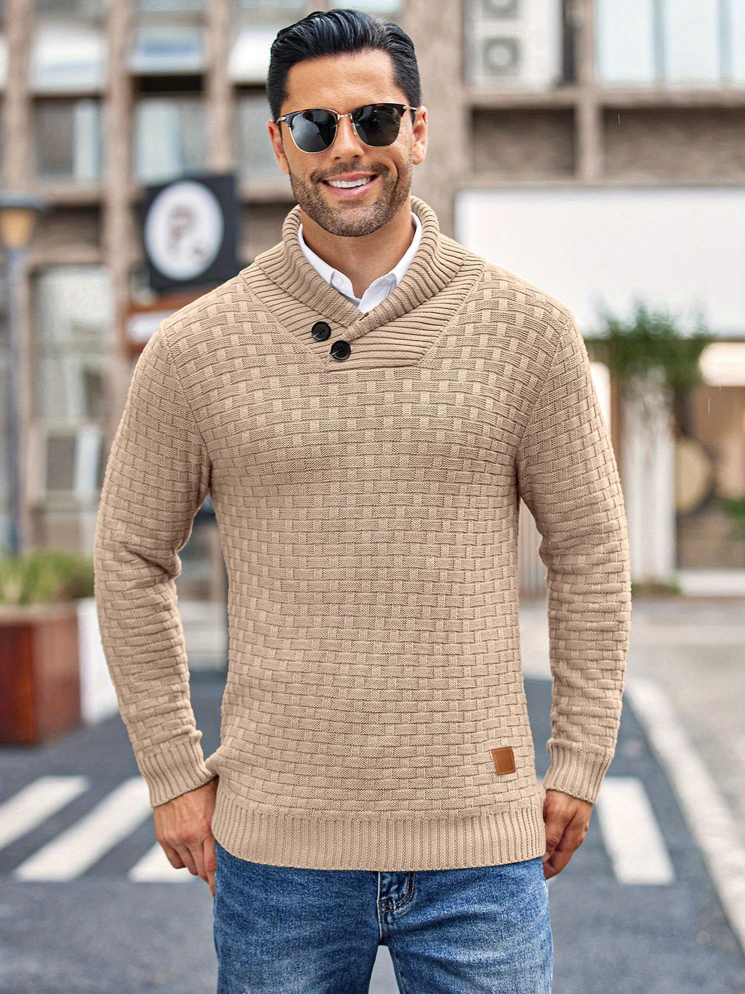 MARSTON™ Shawl Collar Knit Pullover