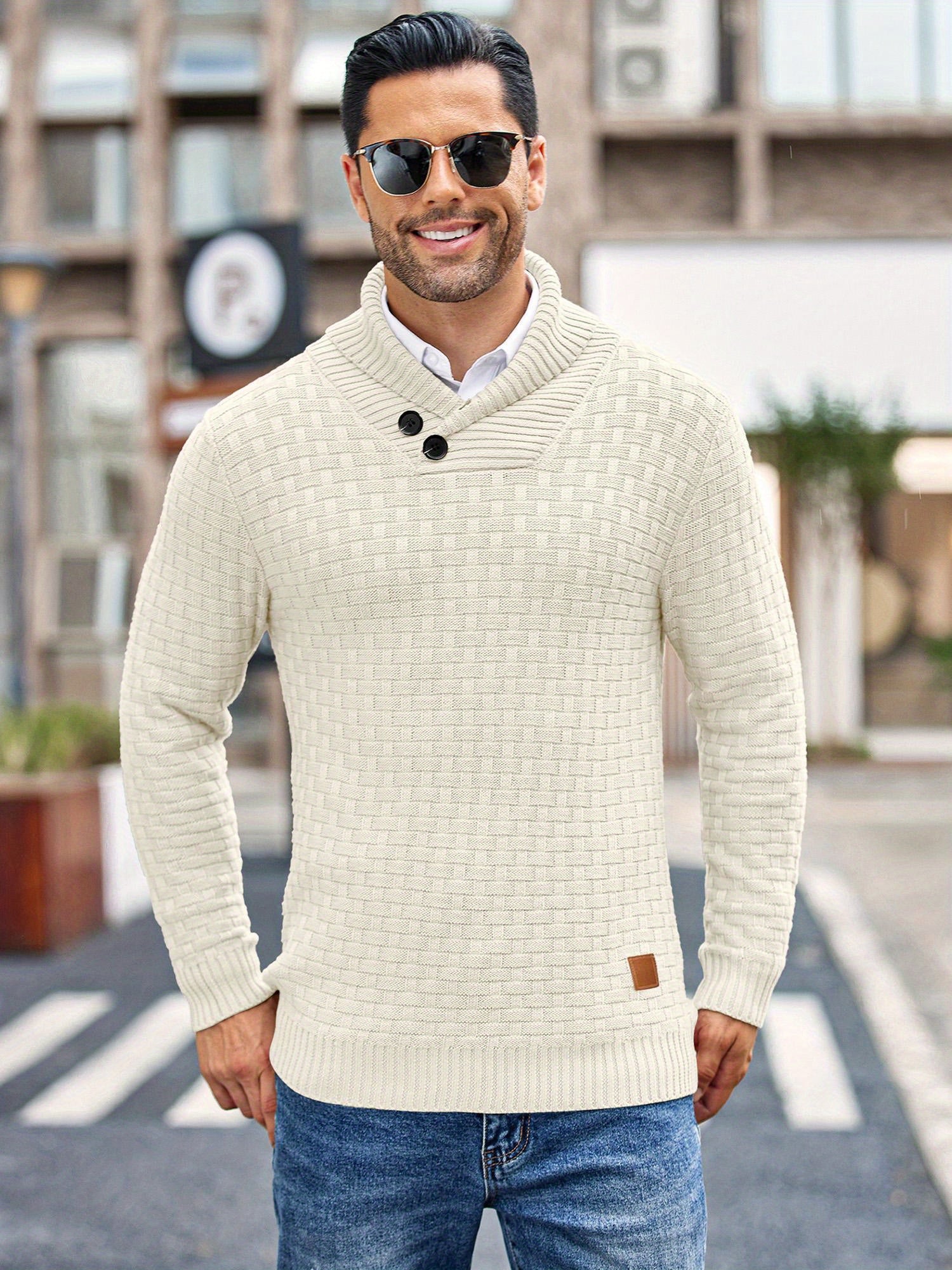 MARSTON™ Shawl Collar Knit Pullover