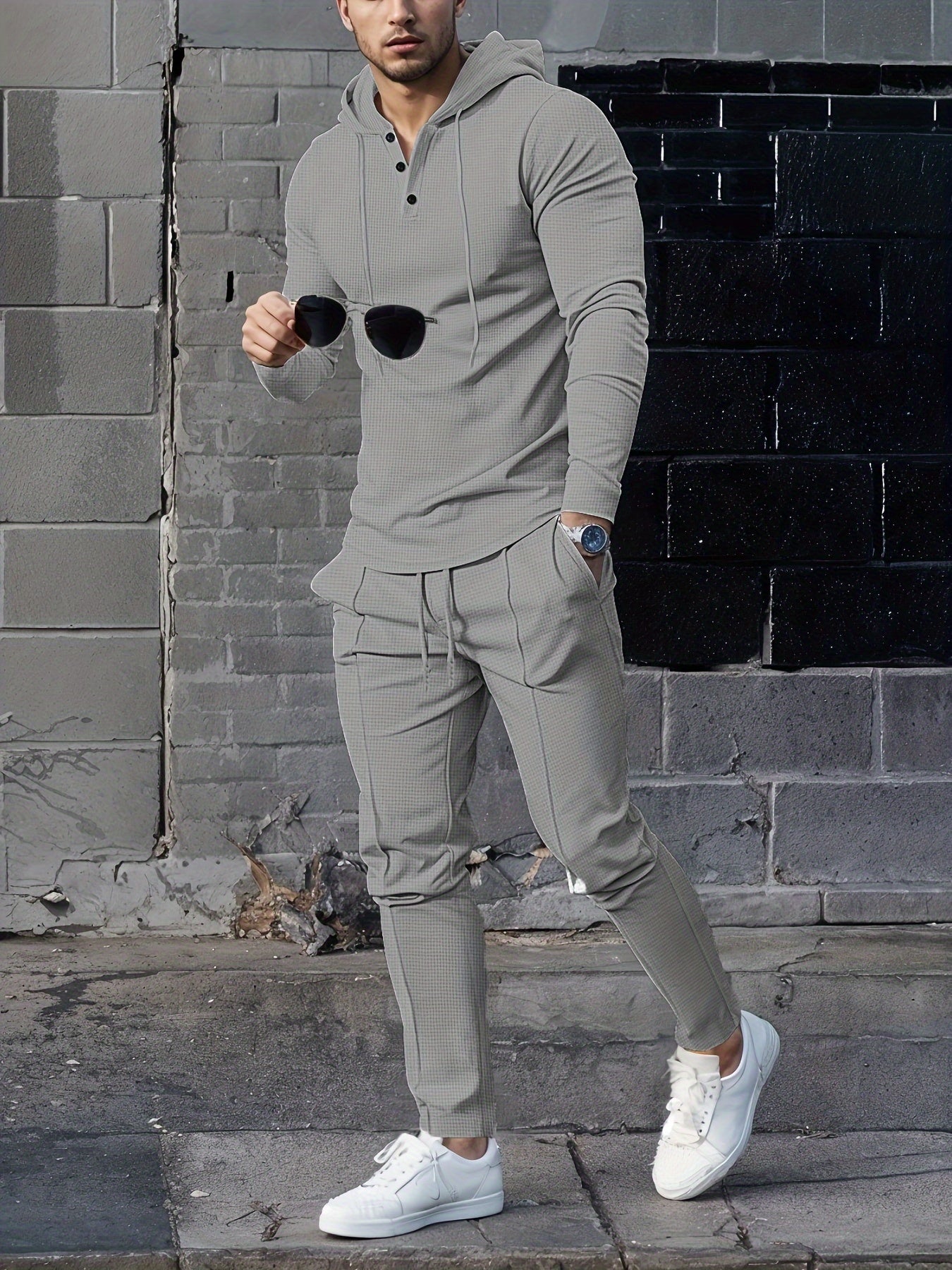 KENSINGTON™ Waffle Knit Hoodie & Jogger Set