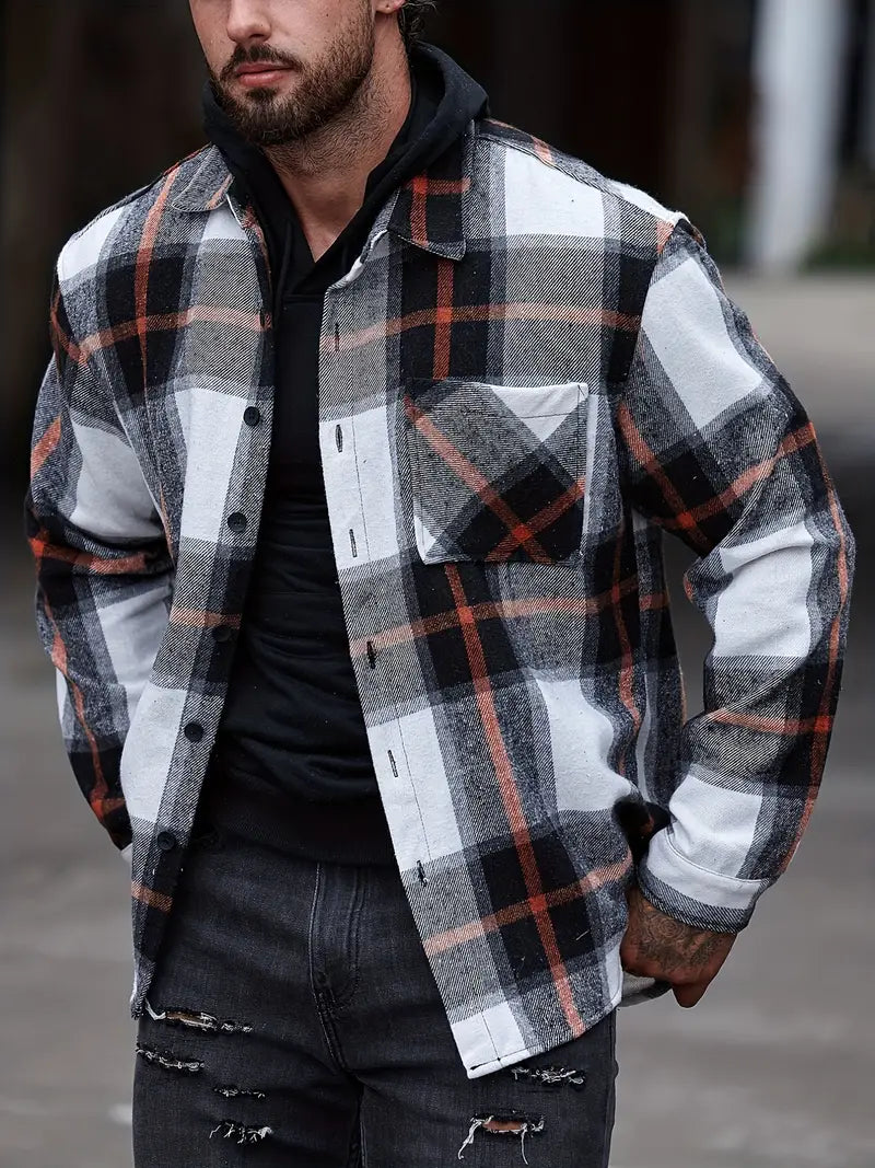 AUBREY™ Turn-Down Collar Long Sleeve Shirt