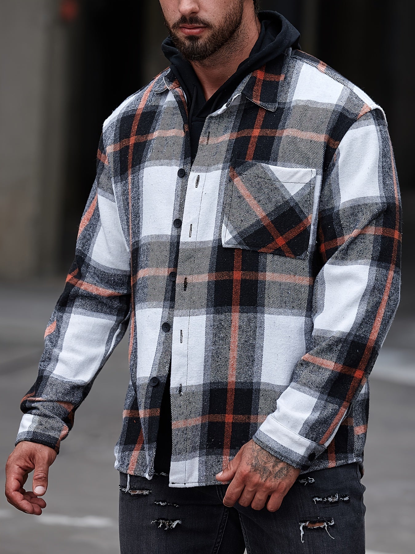 AUBREY™ Turn-Down Collar Long Sleeve Shirt